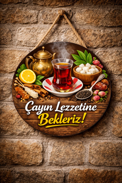 Mayeka Cafe Restoran İçin Çay Ocağı Duvar Kapı Tablo Süsü Ahşap Askılı Pano T...