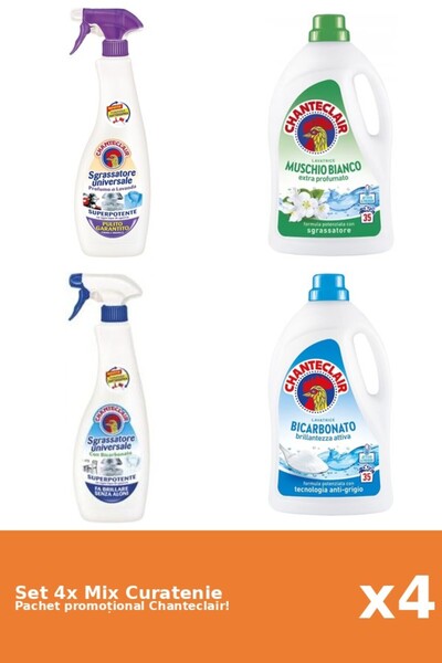Chanteclair Set 4 Mix Curatenie Chanteclair: Bicarbonat, Mosc Alb