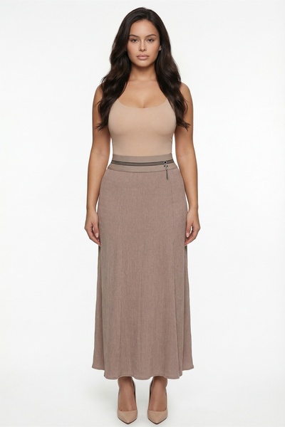 EXİTLİNE Women's Mink Summer Waist Length Long Skirt with Special Accessories...