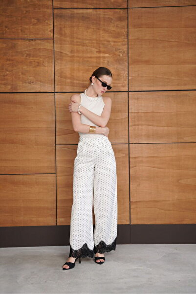 Lady Pixie Polka Dot Pants Da Lace Satin Pants