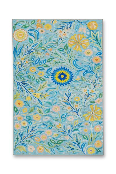 Rugs Modern Halı Mosso Green Theme Flower and Cheetah Figure Patterned Woven ...