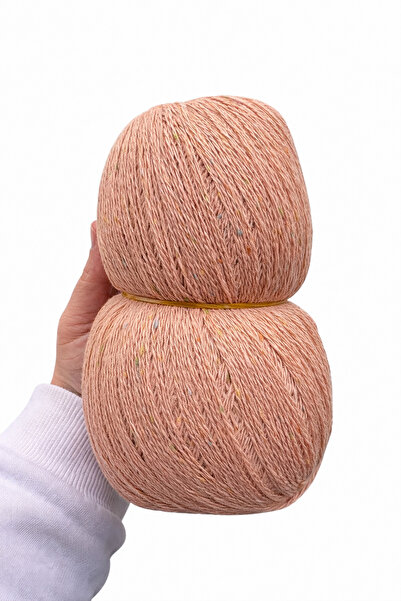 Yüniko's 636 Gram ( 7-8 Adet Yumak ) İthal ve Renkli Benekleri Olan Keten-Pam...