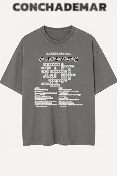 Vordevia تي شيرت فريندز بولماكس مطبوع بريميوم كبير الحجم مكون من قطن قطع