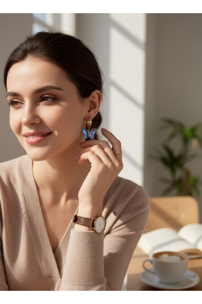 Zaradise Accessories Shimmering Butterfly Figured Hypoallergenic Stainless St...