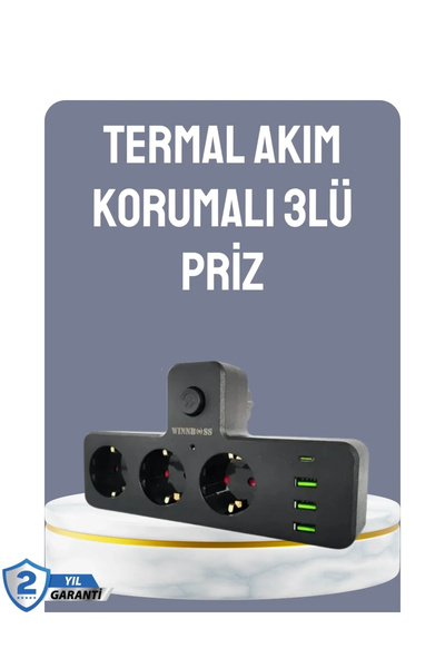 Epilons Anahtarlı Çoklu Priz 3 Usb 1 Type-c Hızlı Şarj Destekli