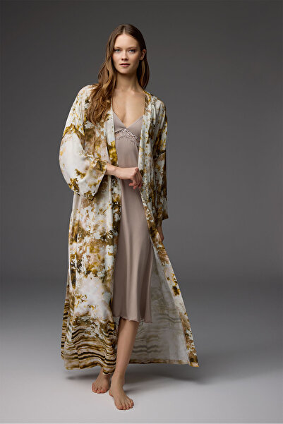 BONJOUR MADAME Σετ νυχτικό με σχέδιο βισκόζης και δαντελένια τιράντες BM-1844