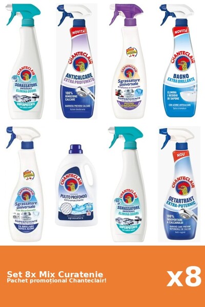 Chanteclair Set 8 Mix Curatenie Chanteclair: Bicarbonat, Clasic, Puternic, Pa...