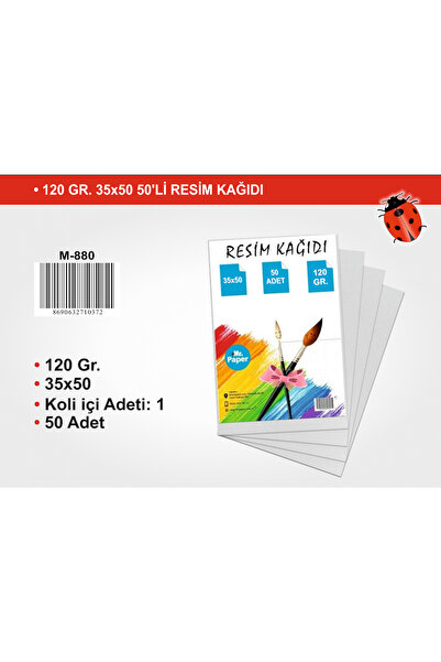 mr.paper 35x50 cm Resim Kağıdı - 120 Gr. - 20'li Kalın Dokulu Çizim ve Eskiz ...