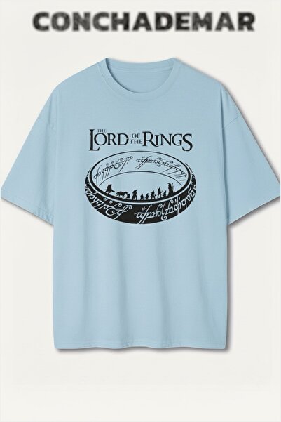 Vordevia Stăpânul Inelelor cu imprimeu Premium supradimensionat bumbac lu tricou