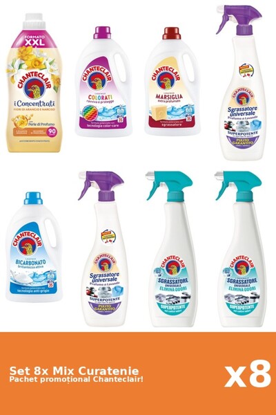 Chanteclair Set 8 Mix Curatenie Chanteclair: Bicarbonat, Portocale, Color, Mo...