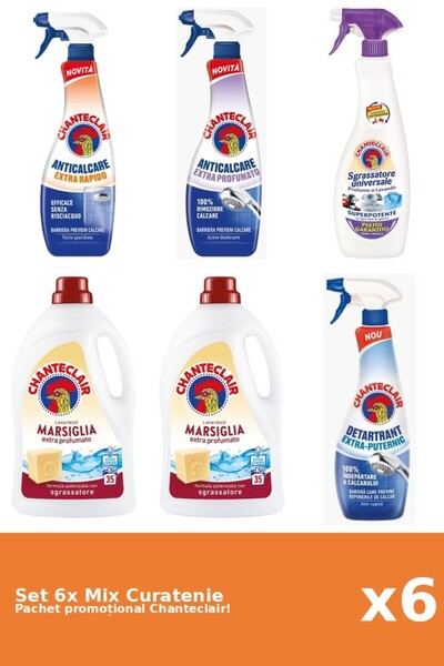 Chanteclair Set 6 Mix Curatenie Chanteclair: Puternic, Parfumat, Rapid, Marsi...