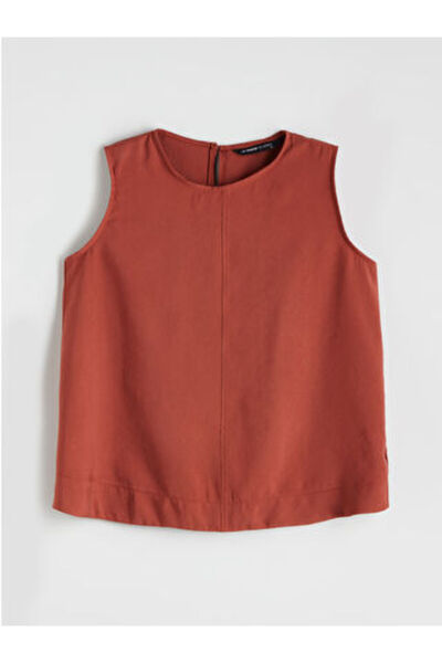 LC Waikiki Modanova Sezon Brown Bicycle Neck Modal Blended Blouse