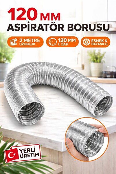 Öztürk 120 mm Aspiratör Borusu 2 Metre – Esnek Alüminyum Havalandırma Borusu ...