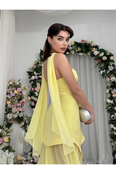 conconmoda Luen Yırtmaç Detaylı Elbise