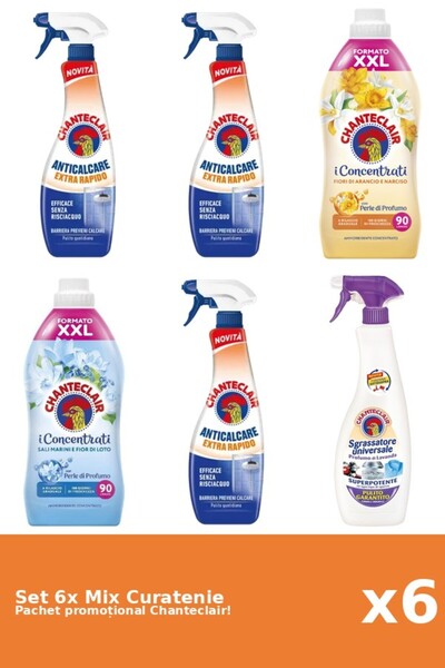 Chanteclair Set 6 Mix Curatenie Chanteclair: Lotus, Rapid, Portocale, Mosc Alb