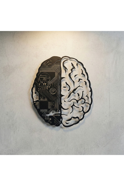 Metla Metal Sibernetik Beyin Metal Tablo Teknoloji Mühendislik Ofis Duvar Tab...