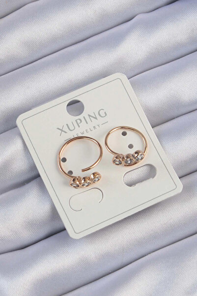Generic Brand Xuping Rose Color Zircon Stone Waterway Earrings