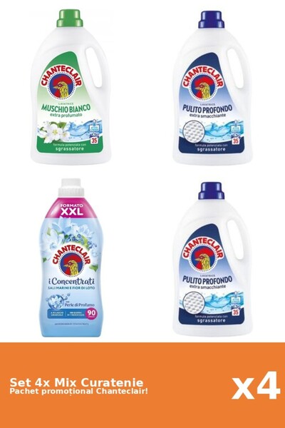 Chanteclair Set 4 Mix Curatenie Chanteclair: Lotus, Clasic, Mosc Alb