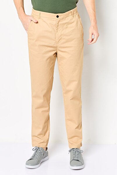 Dkny Men Regular Fit Plain Chino Pants, Khaki