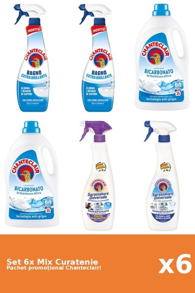 Chanteclair Set 6 Mix Curatenie Chanteclair: Bicarbonat, Clasic, Mosc Alb
