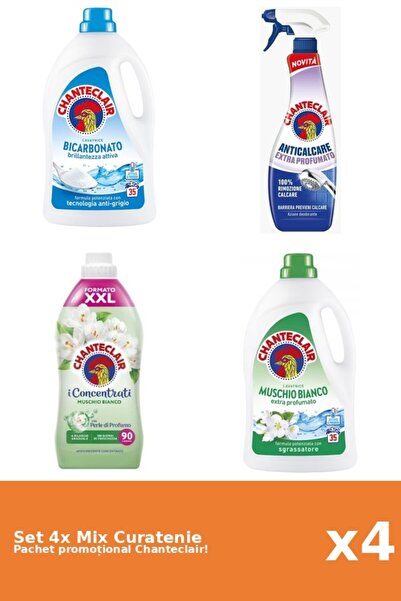 Chanteclair Set 4 Mix Curatenie Chanteclair: Bicarbonat, Parfumat, Mosc Alb