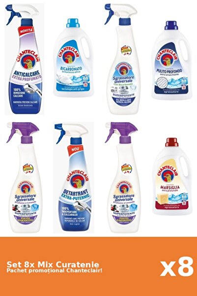 Chanteclair Set 8 Mix Curatenie Chanteclair: Bicarbonat, Clasic, Puternic, Pa...