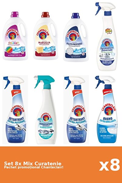 Chanteclair Set 8 Mix Curatenie Chanteclair: Bicarbonat, Clasic, Color, Puter...