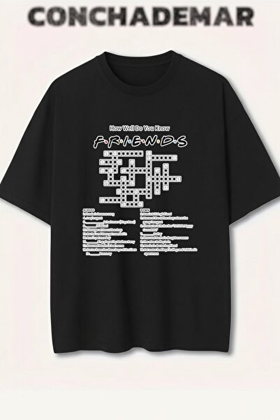 Vordevia تي شيرت فريندز بولماكس مطبوع بريميوم كبير الحجم مكون من قطن قطع