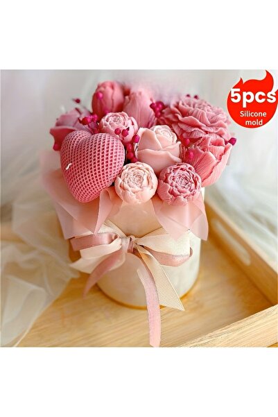 victiny Aranjament floral din 11 flori din ceara de soia parfumata si din flo...