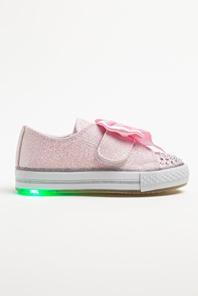 Pabuçland حذاء داخلي O طبي للبنات كاجوال T مرصّع بالأحجار Bowknot Lighted Spo...