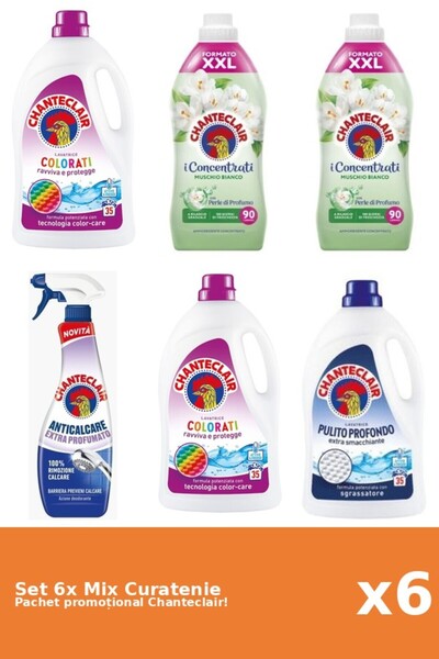 Chanteclair Set 6 Mix Curatenie Chanteclair: Clasic, Color, Parfumat, Mosc Alb