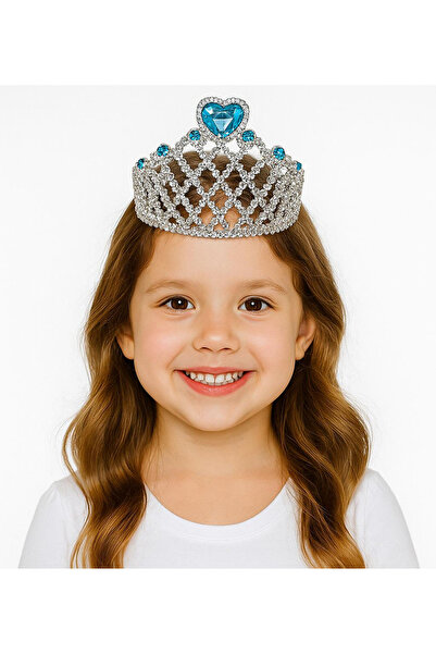 Practials Μπλε Καρδιά Ασημί Χρώμα Queen Crown Princess Crown