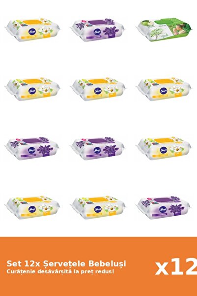 Sleepy Set of 12 Sleepy Baby Wipes: Apple, Lavender, Chamomile