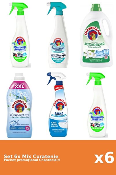 Chanteclair Set 6 Mix Curatenie Chanteclair: Lamaie, Lotus, Clasic, Mosc Alb,...