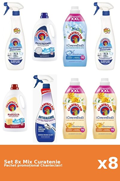 Chanteclair Set 8 Mix Curatenie Chanteclair: Bicarbonat, Lotus, Clasic, Porto...