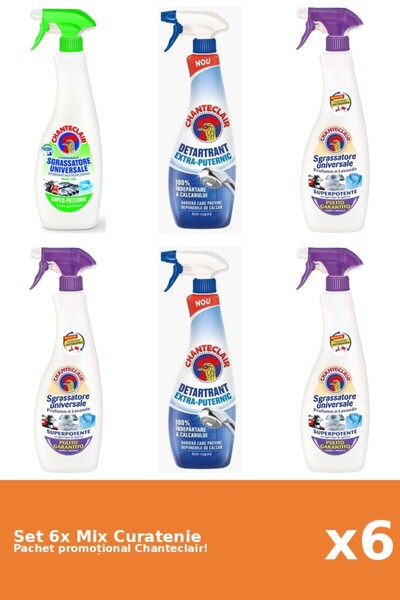 Chanteclair Set 6 Mix Curatenie Chanteclair: Lamaie, Puternic, Lavanda, Mosc Alb