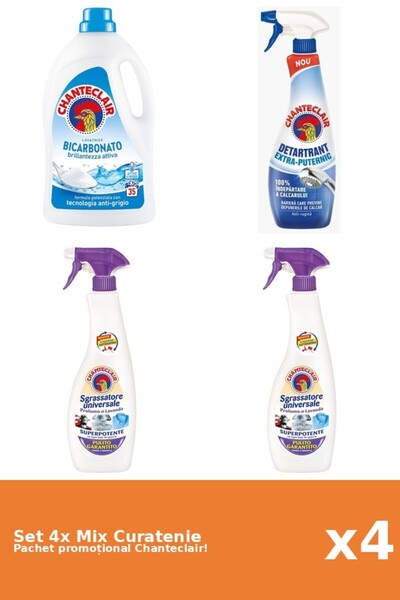 Chanteclair Set 4 Mix Curatenie Chanteclair: Bicarbonat, Puternic, Mosc Alb