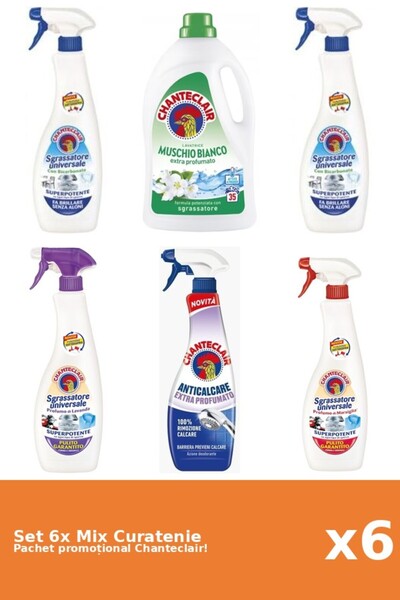 Chanteclair Set 6 Mix Curatenie Chanteclair: Bicarbonat, Parfumat, Mosc Alb, ...