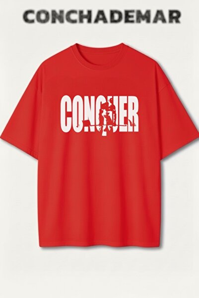 Vordevia Sportsman Štampano Premium Oversize kroj Pamuk komad T-shirt