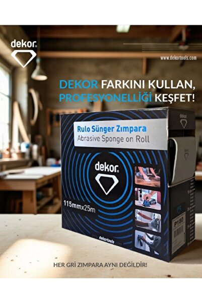 Dekor Sünger Rulo Zımpara 115x25 mt 220 Kum