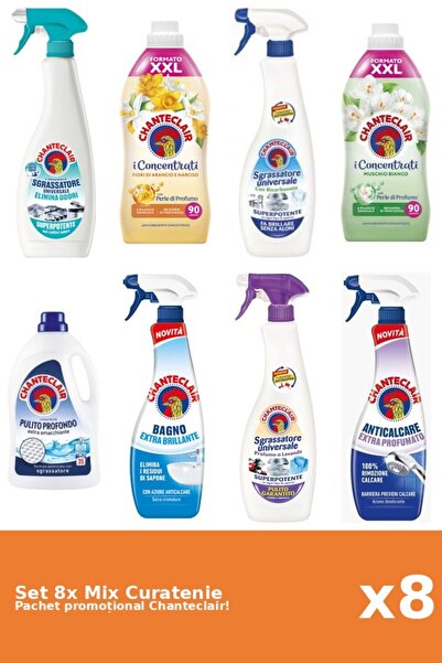 Chanteclair Set 8 Mix Curatenie Chanteclair: Bicarbonat, Clasic, Portocale, P...