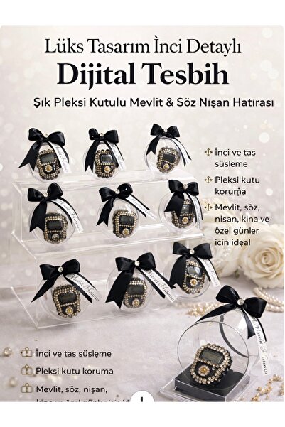 Burcdesigngift Siyahın Zerafeti Dijital Zikirmatik – Hac Umre Mevlid & Özel G...