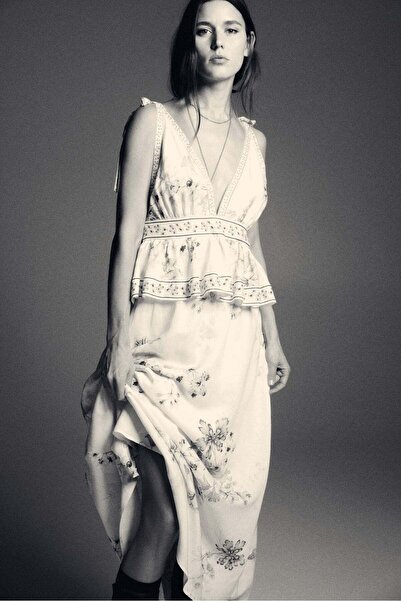 H&M Linen-blend tie-strap dress