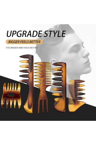 gaman 5-Piece Professional Hair Care Set - Multi Comb Set Suitable for All Ha...