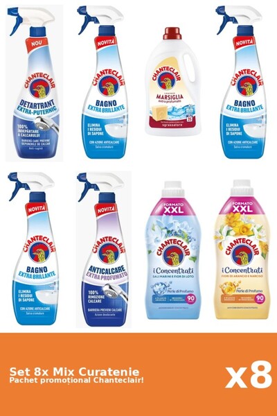 Chanteclair Set 8 Mix Curatenie Chanteclair: Lotus, Clasic, Portocale, Putern...