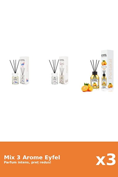 Eyfel Set 3 Mix Eyfel: 1x Bumbac, 1x Orhidee, 1x Portocala
