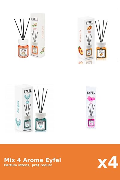 Eyfel Set 4 Mix Eyfel: 1x Acacia, 1x Angel, 1x Bubble Gum, 1x Piersica