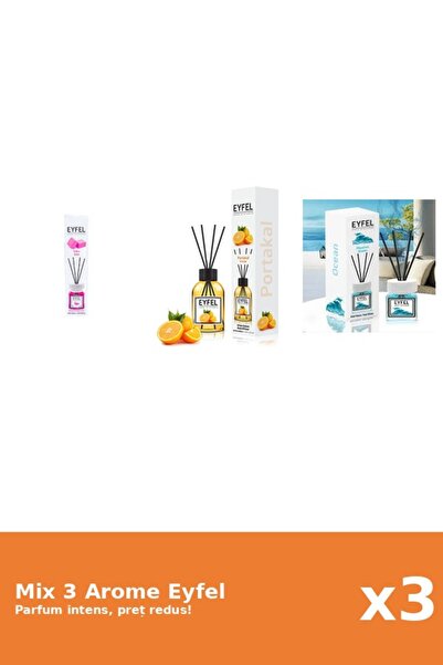 Eyfel Set 3 Mix Eyfel: 1x Bubble Gum, 1x Ocean, 1x Portocala