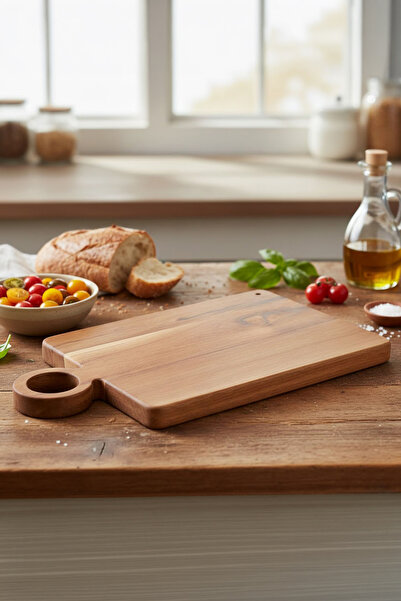 Vadi Acacia Cutting Board Presentation Board Natural Bamboo Kitchen Serving B...