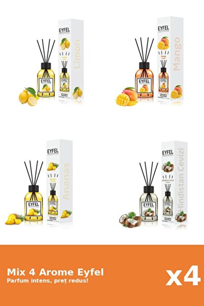 Eyfel Set 4 Mix Eyfel: 1x Ananas, 1x Lamaie, 1x Mango, 1x Nuca De Cocos